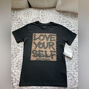New Coach “Love Yourself” Black Graphic Tee - Women’s XXS